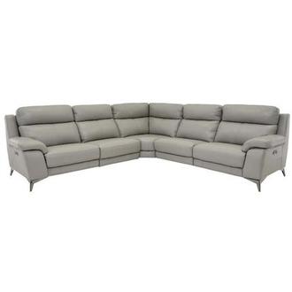 Barry Gray Leather Power Reclining Sectional with 5PCS/3PWR