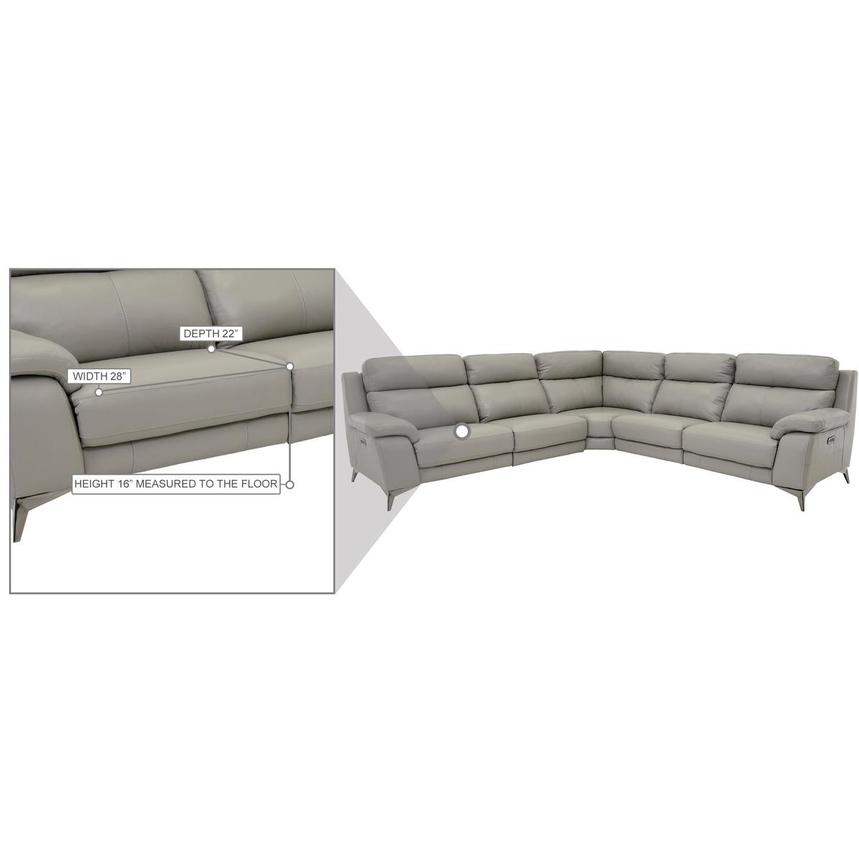 Barry Gray Leather Power Reclining Sectional with 5PCS/3PWR  alternate image, 12 of 12 images.
