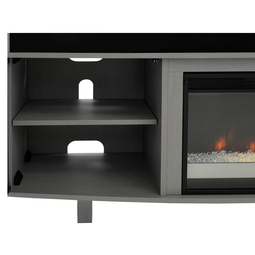 Enterprise Gray Electric Fireplace w/Speakers  alternate image, 7 of 8 images.