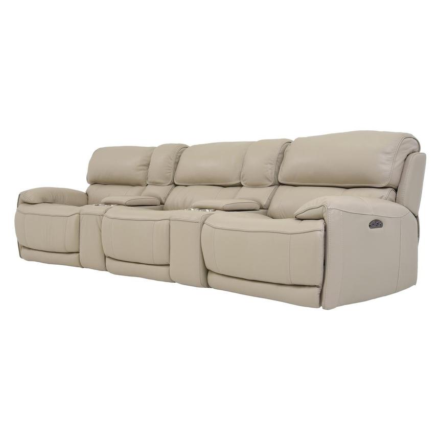Cody Cream Home Theater Leather Seating with 5PCS/3PWR  alternate image, 2 of 10 images.