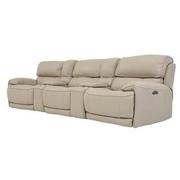 Cody Cream Home Theater Leather Seating with 5PCS/3PWR  alternate image, 2 of 10 images.