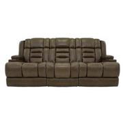 Damon Brown Leather Power Reclining Sofa  main image, 1 of 11 images.