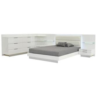 Beds Bedrooms Bedroom Sets El Dorado Furniture Ally White Queen Bed W 2 Nightstands Dresser Corner Unit