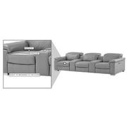 Charlie Light Gray Home Theater Leather Seating with 5PCS/3PWR  alternate image, 14 of 14 images.