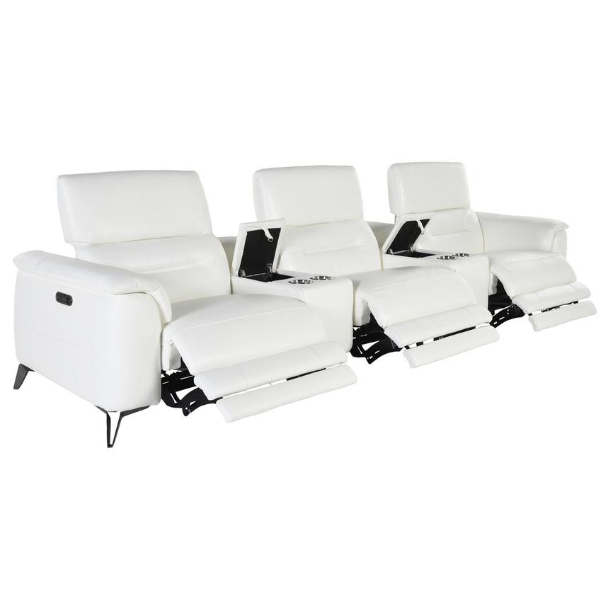 Anabel White Home Theater Leather Seating with 5PCS/3PWR  alternate image, 3 of 7 images.