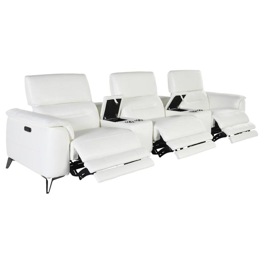 Anabel White Home Theater Leather Seating with 5PCS/3PWR El Dorado