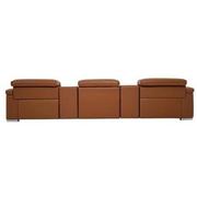 Charlie Tan Home Theater Leather Seating with 5PCS/2PWR  alternate image, 5 of 12 images.