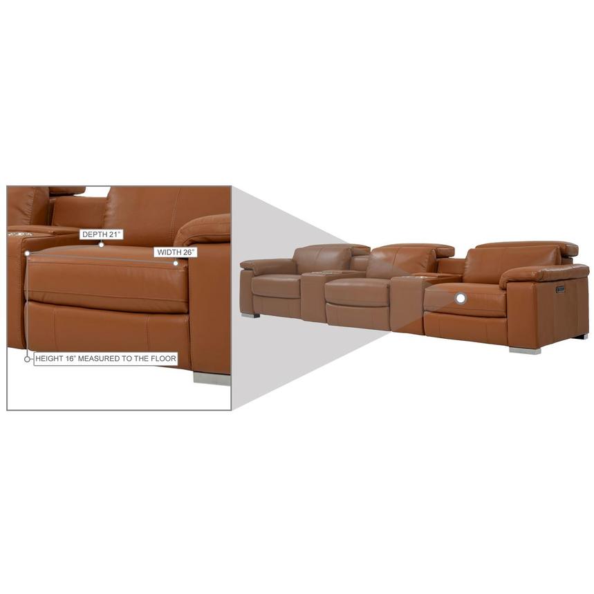 Charlie Tan Home Theater Leather Seating with 5PCS/2PWR  alternate image, 12 of 12 images.