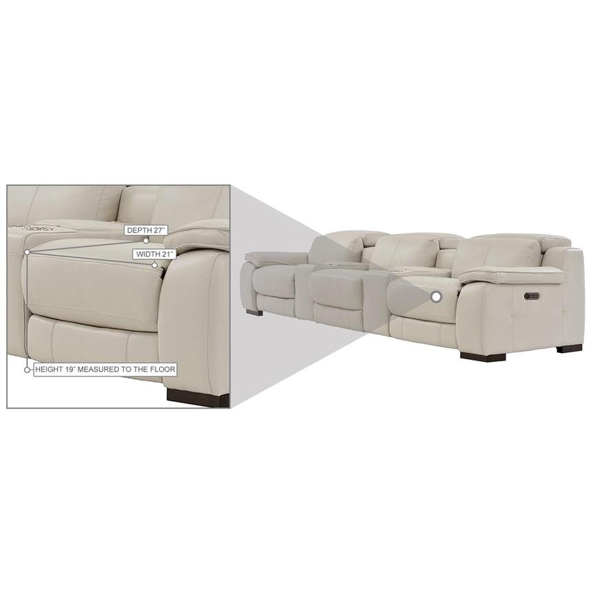 Gian Marco Light Gray Home Theater Leather Seating with 5PCS/3PWR  alternate image, 10 of 10 images.