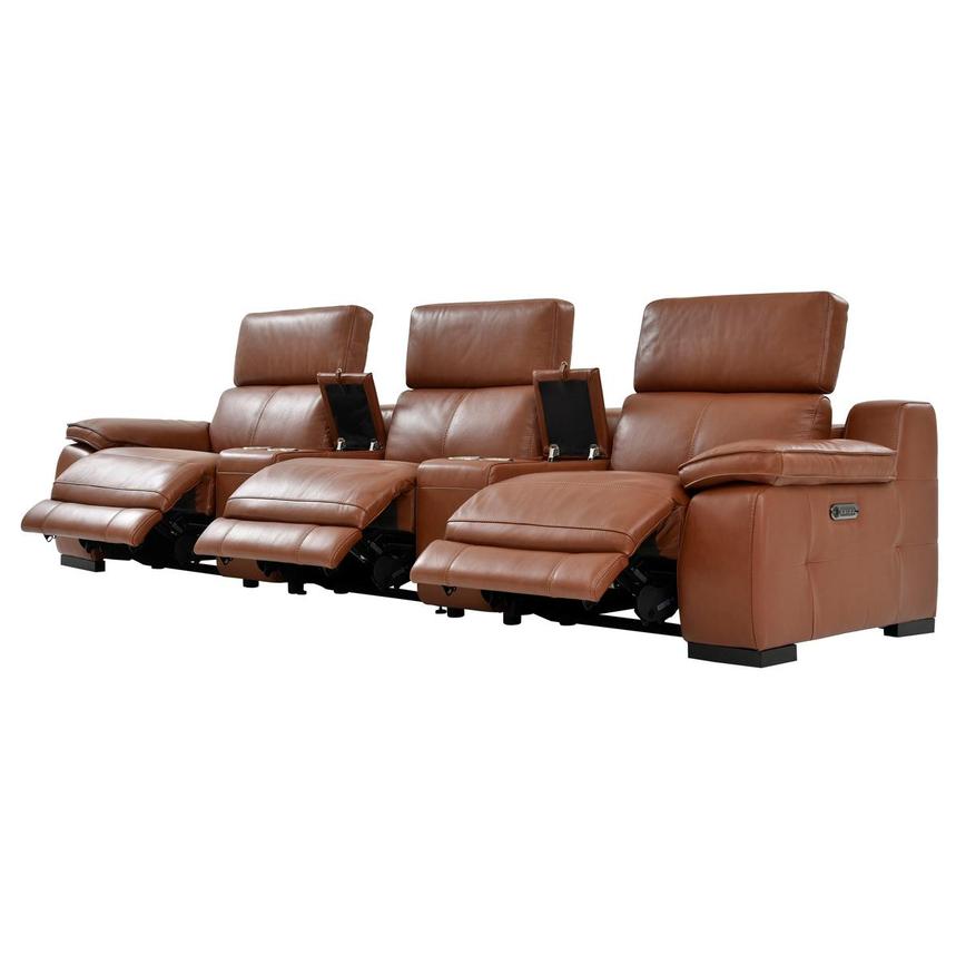 Gian Marco Tan Home Theater Leather Seating with 5PCS/3PWR  alternate image, 3 of 10 images.