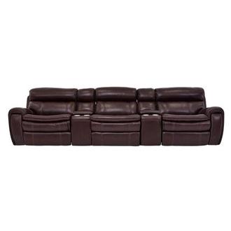 Napa Burgundy Home Theater Leather Seating with 5PCS/3PWR