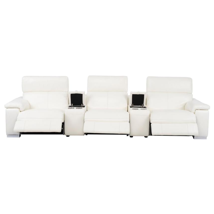 Charlie White Home Theater Leather Seating with 5PCS/3PWR  alternate image, 3 of 11 images.