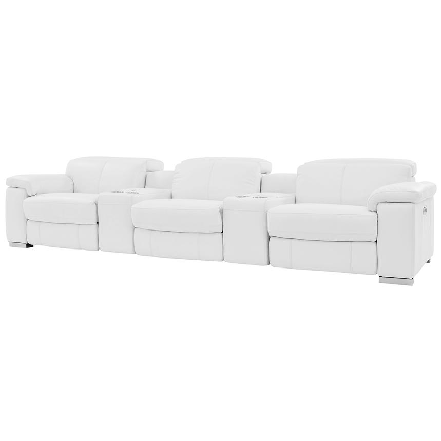 Charlie White Home Theater Leather Seating with 5PCS/3PWR  alternate image, 3 of 12 images.