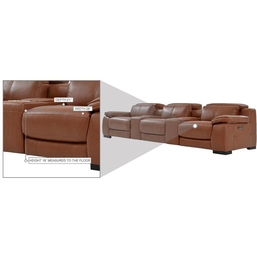 Gian Marco Tan Home Theater Leather Seating with 5PCS/3PWR  alternate image, 10 of 10 images.