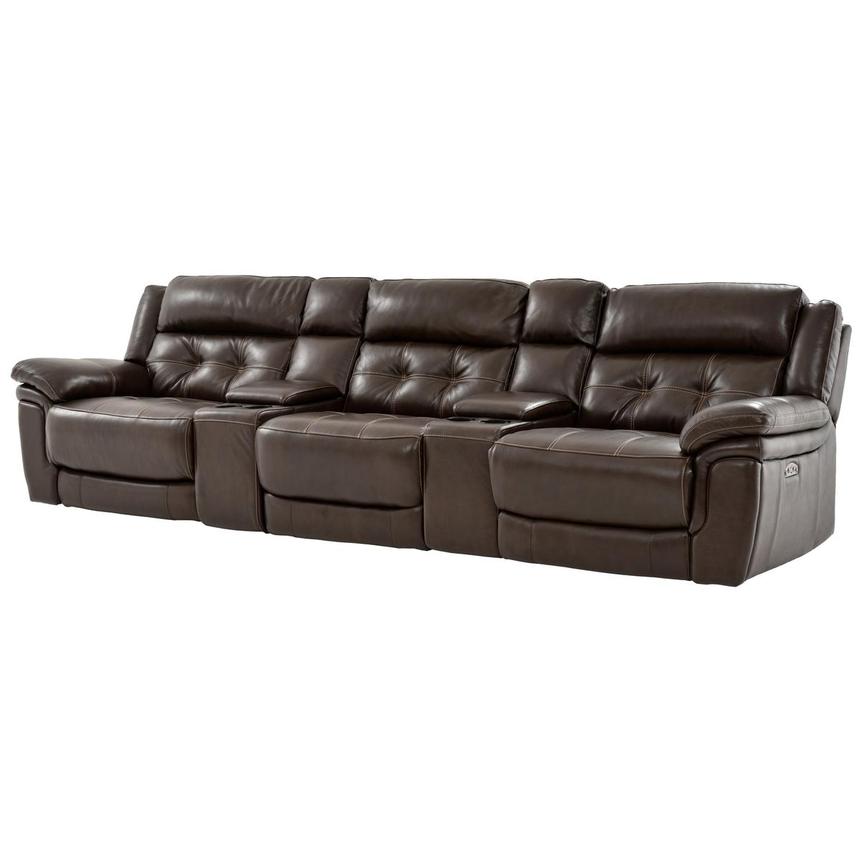 Stallion Brown Home Theater Leather Seating with 5PCS/3PWR  alternate image, 2 of 10 images.