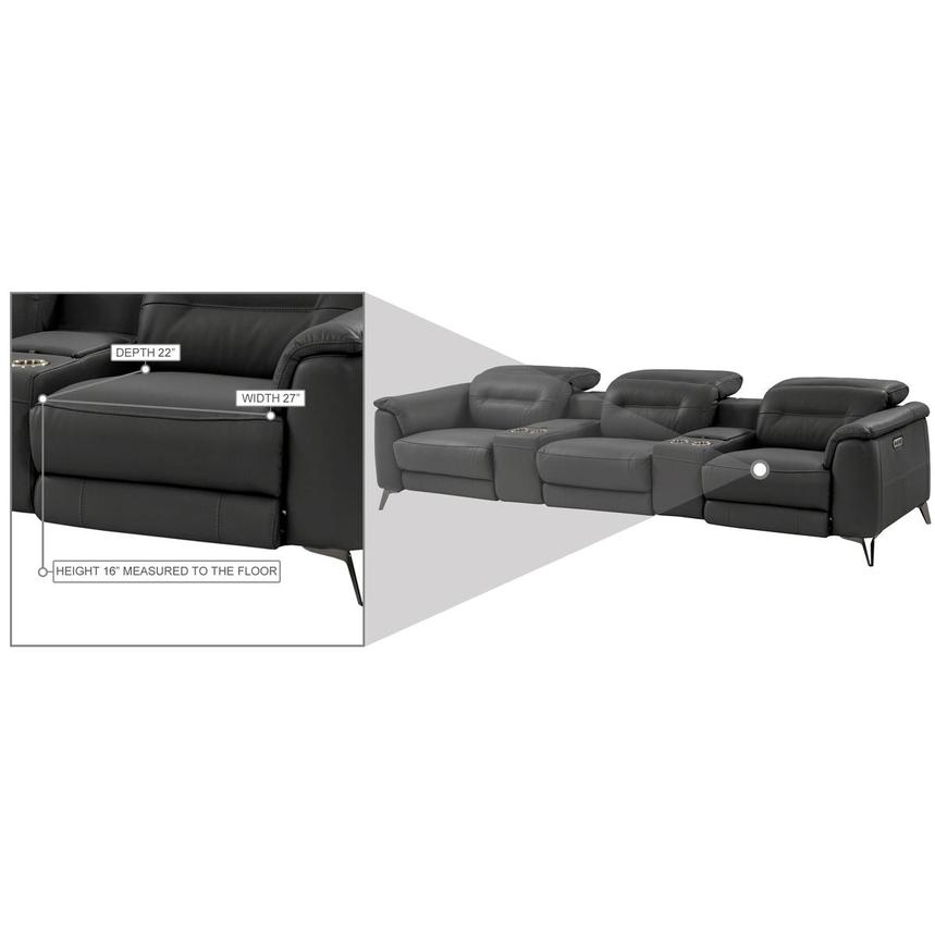 Anabel Gray Home Theater Leather Seating with 5PCS/3PWR  alternate image, 11 of 12 images.