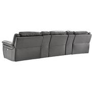 Stallion Gray Home Theater Leather Seating with 5PCS/3PWR  alternate image, 3 of 9 images.