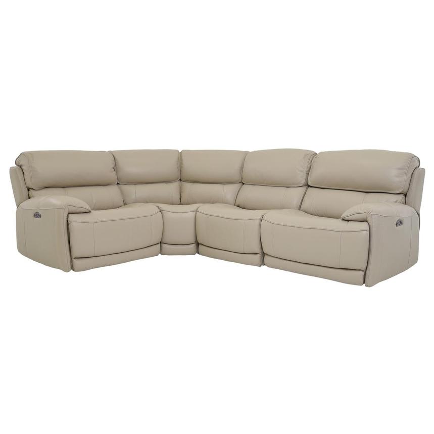 Cody Cream Leather Power Reclining Sectional El Dorado Furniture Cody Cream Leather Power Reclining, Cream Leather Sectional Sofa