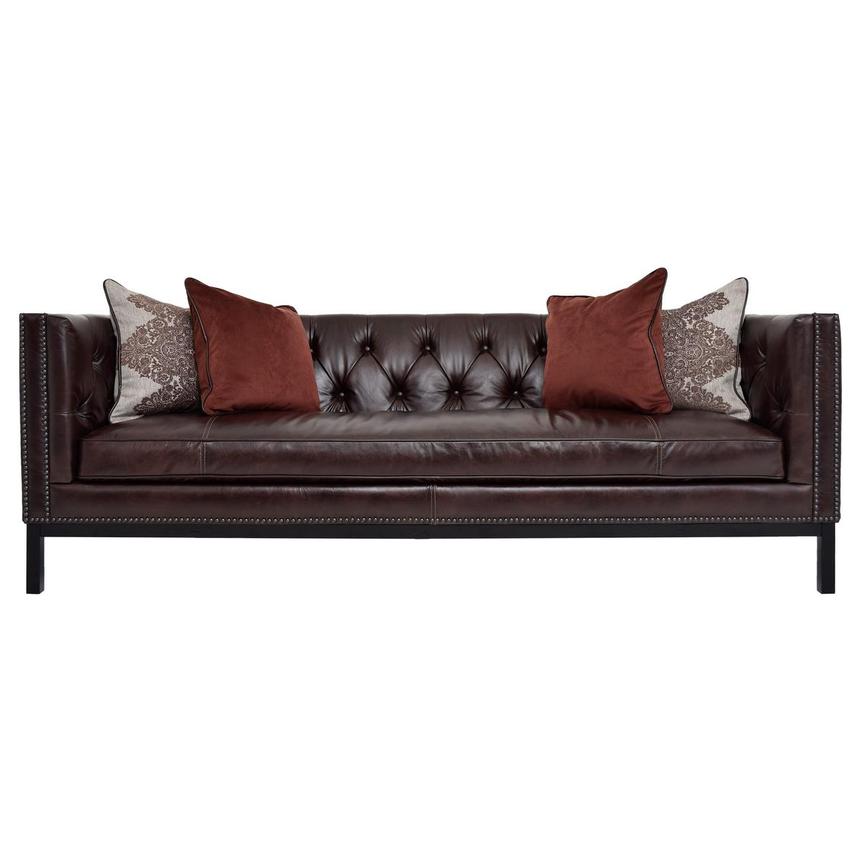 Sophia Burgundy Leather Sofa El Dorado Furniture
