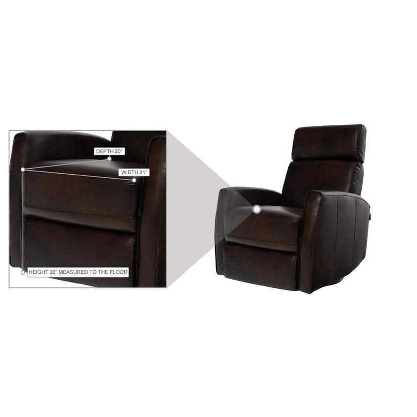 Lucca Brown Leather Power Swivel Glider Recliner alternate image, 10 of 10 images.