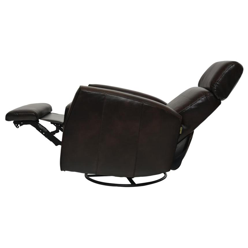 Lucca Brown Leather Power Swivel Glider Recliner alternate image, 5 of 10 images.