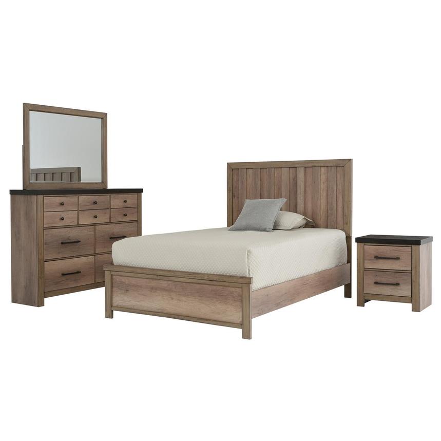 barn wood 4piece queen bedroom set  el dorado furniture