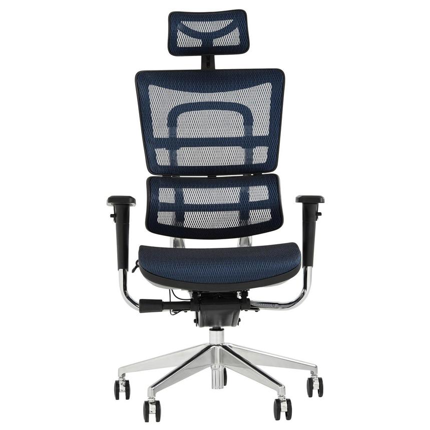 Arsenio Blue High Back Desk Chair  alternate image, 4 of 14 images.