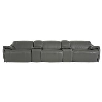 Austin Dark Gray Home Theater Leather Seating with 5PCS/2PWR