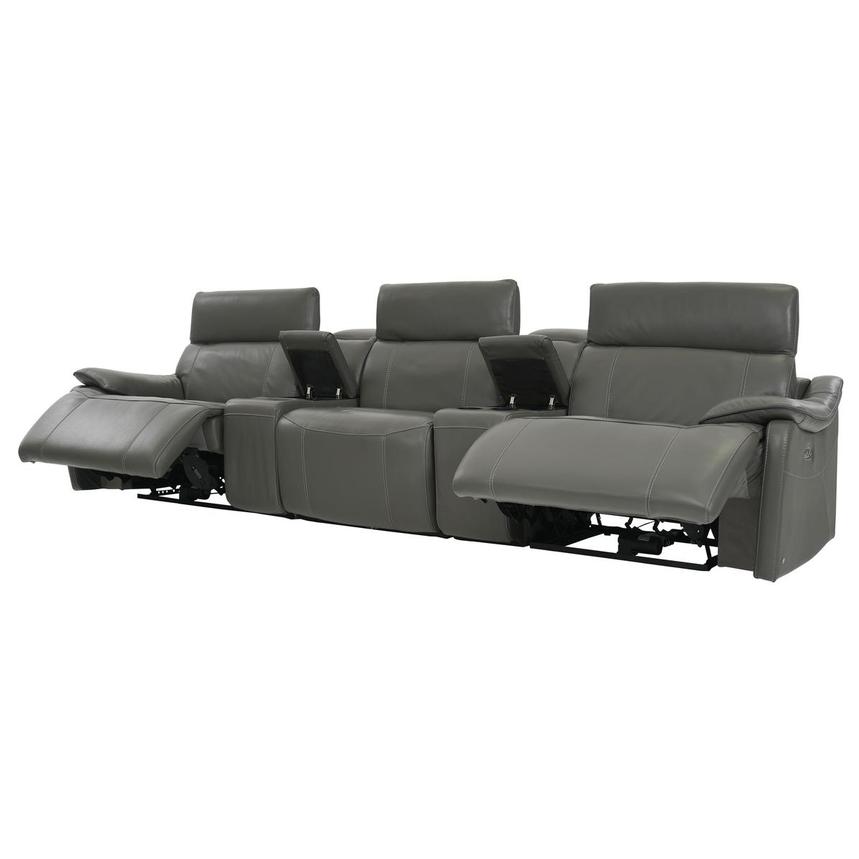 Austin Dark Gray Home Theater Leather Seating with 5PCS/2PWR  alternate image, 3 of 10 images.