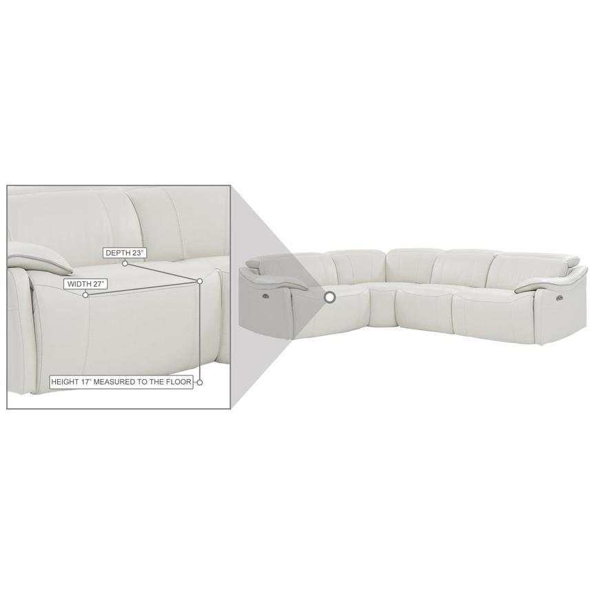 Austin Light Gray Leather Power Reclining Sectional with 4PCS/2PWR  alternate image, 8 of 9 images.