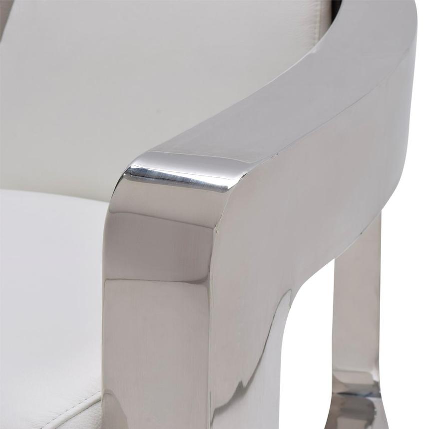 Aviator II White Leather Accent Chair alternate image, 6 of 7 images.