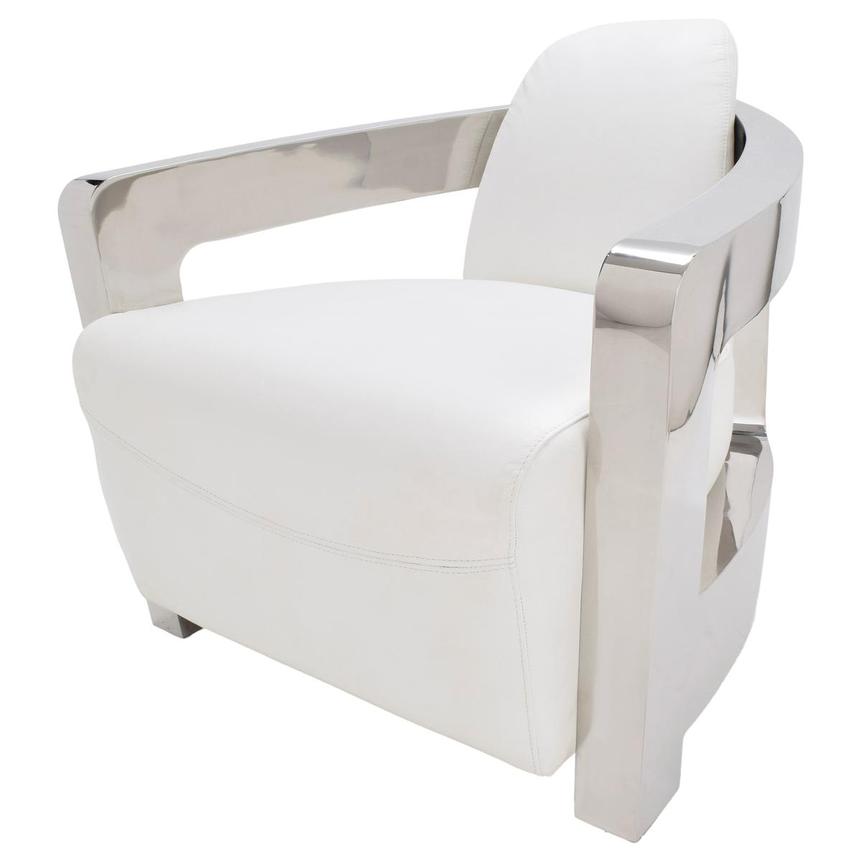 Aviator Ii White Leather Accent Chair, Leather Club Accent Chair