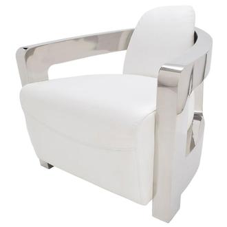 Small white leather online chair