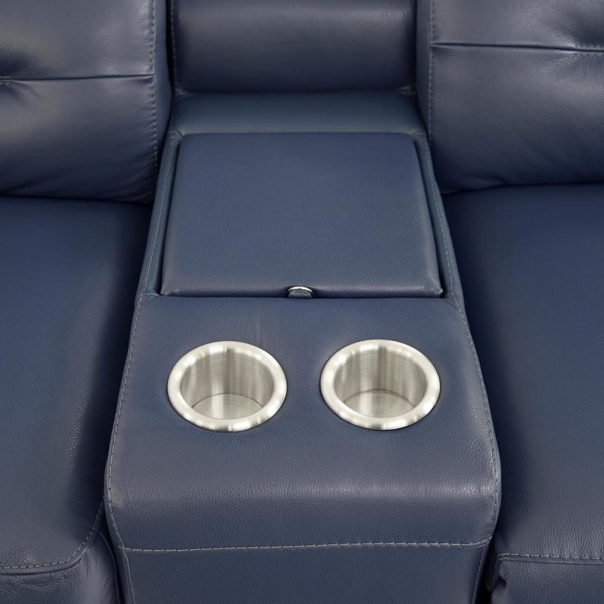 Anabel Blue Home Theater Leather Seating with 5PCS/2PWR  alternate image, 8 of 11 images.