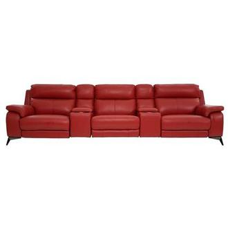 Barry Red Home Theater Leather Seating