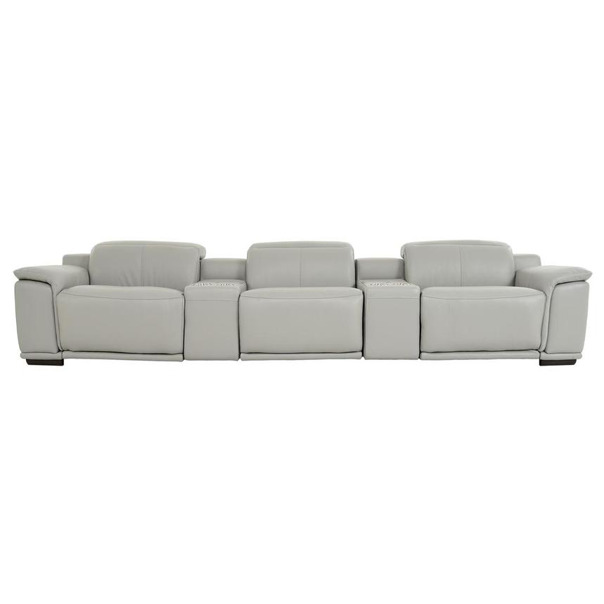 Davis 2.0 Silver Home Theater Leather Seating with 5PCS/2PWR  main image, 1 of 11 images.