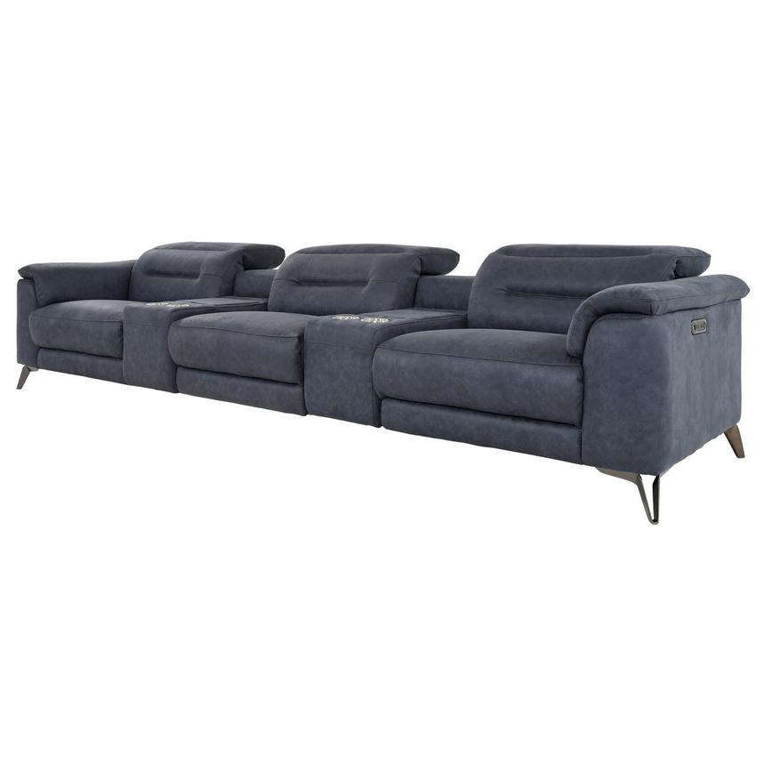 Claribel II Blue Home Theater Seating with 5PCS/2PWR  alternate image, 2 of 12 images.