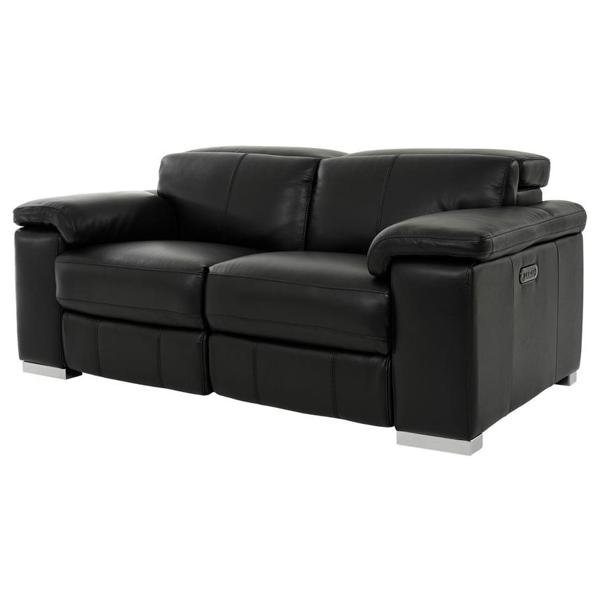 Charlie Black Leather Power Reclining Loveseat  alternate image, 2 of 12 images.
