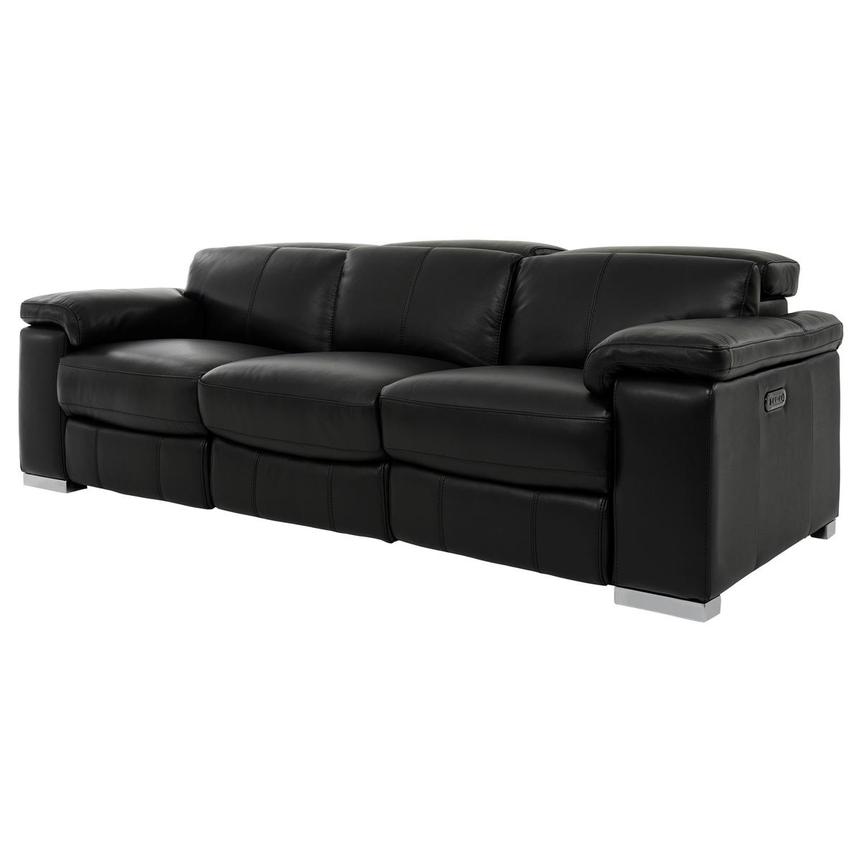 Charlie Black Leather Power Reclining Sofa  alternate image, 2 of 12 images.