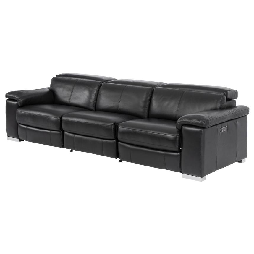 Charlie Black Leather Power Reclining Sofa  alternate image, 3 of 8 images.