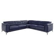 Anabel Blue Leather Power Reclining Sectional  main image, 1 of 11 images.