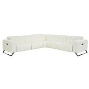 Anchi White Leather Power Reclining Sectional with 5PCS/3PWR  main image, 1 of 11 images.