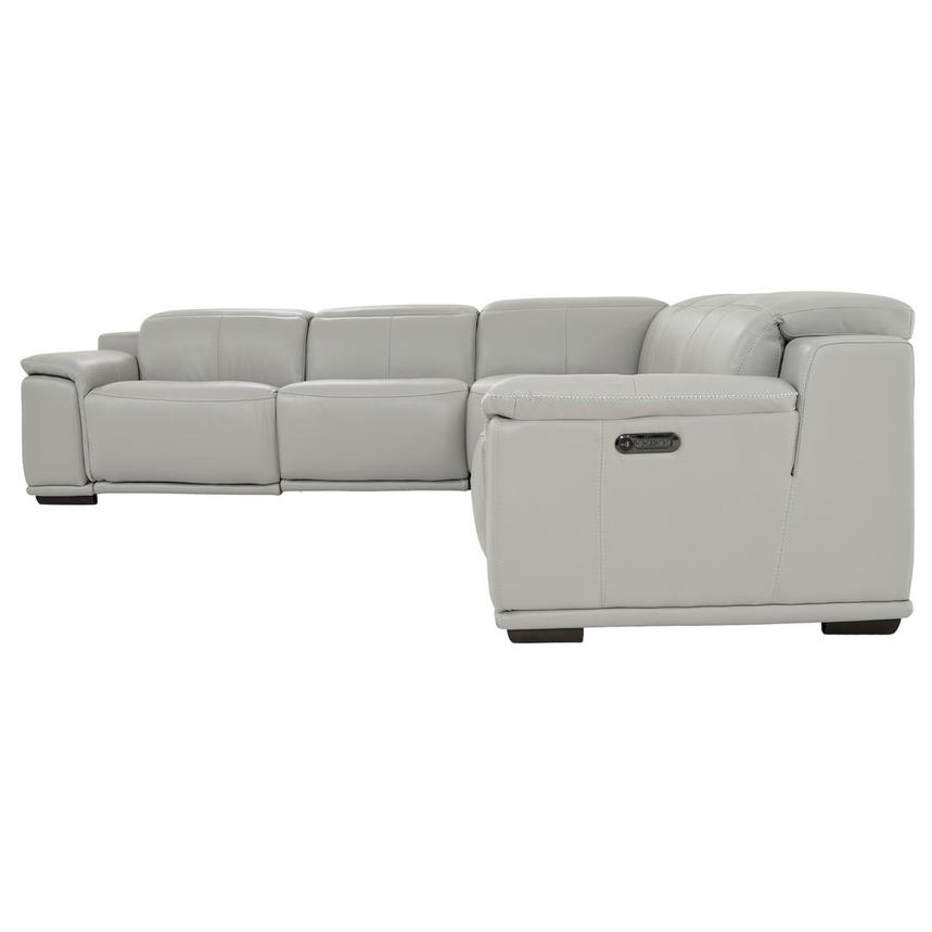 Davis 2.0 Light Gray Leather Power Reclining Sectional with 5PCS/2PWR  alternate image, 3 of 10 images.