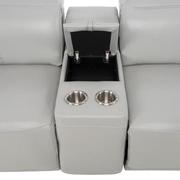 Davis 2.0 Silver Leather Power Reclining Sectional with 7PCS/3PWR  alternate image, 5 of 12 images.