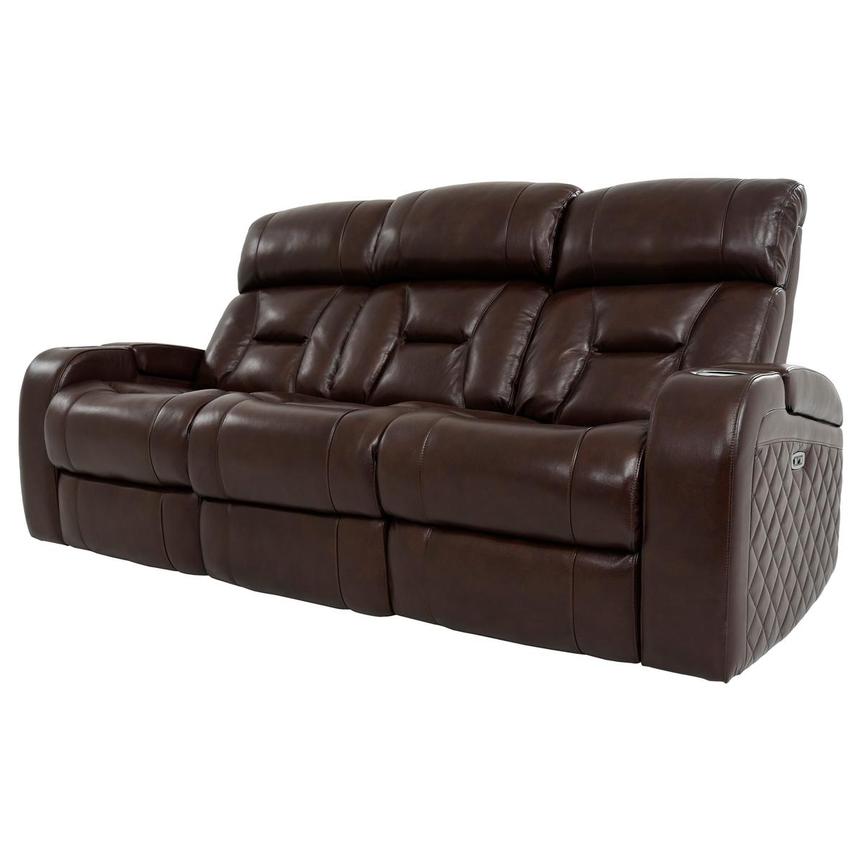 Gio Brown Leather Power Reclining Sofa  alternate image, 2 of 18 images.