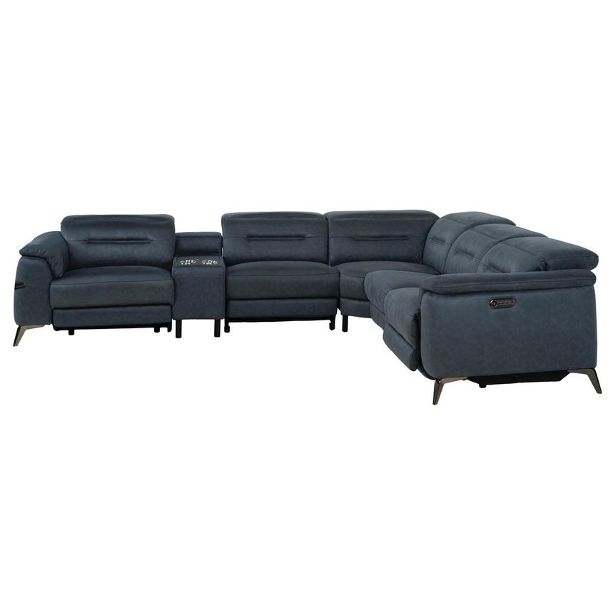 Claribel II Blue Power Reclining Sectional with 6PCS/3PWR  alternate image, 3 of 11 images.
