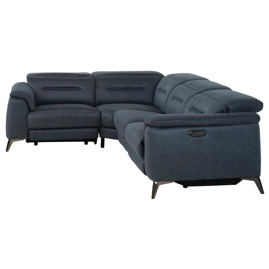 Claribel II Blue Power Reclining Sectional with 4PCS/2PWR  alternate image, 3 of 9 images.