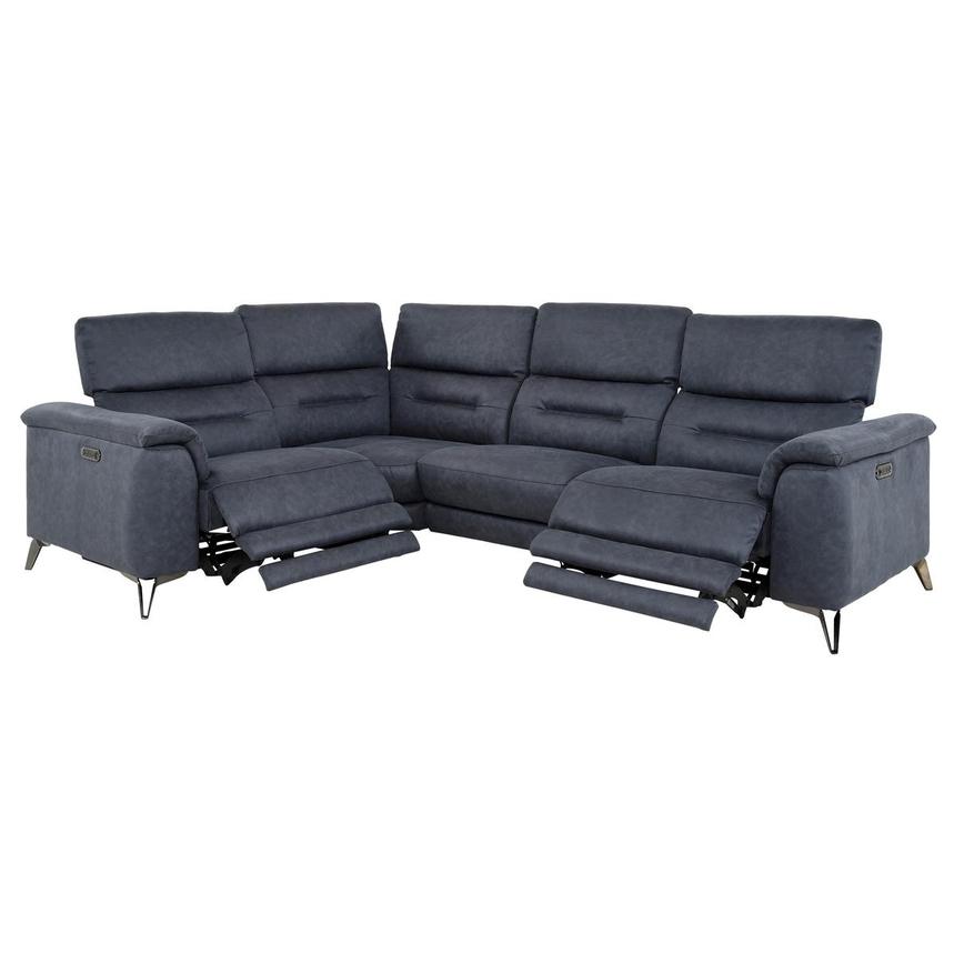 Claribel II Blue Power Reclining Sectional with 4PCS/2PWR  alternate image, 2 of 11 images.