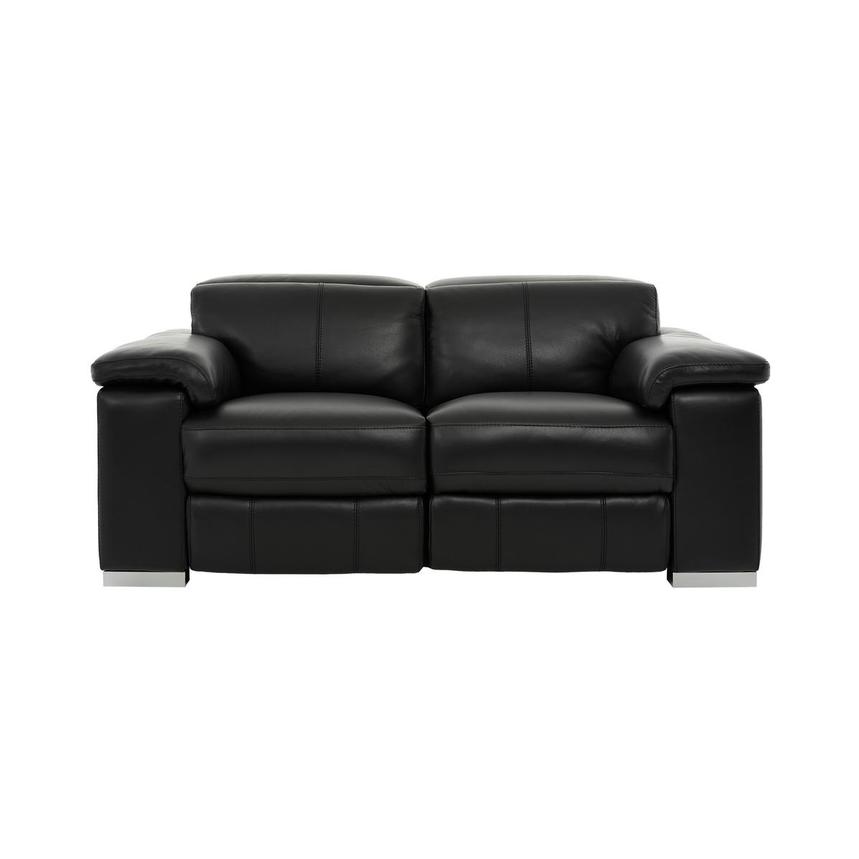 Charlie Black Leather Power Reclining, Small Leather Reclining Sofa