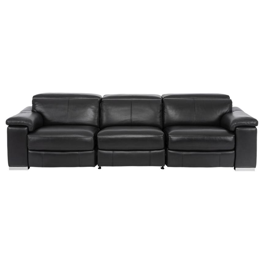 Charlie Black Leather Power Reclining Sofa main image, 1 of 8 images.